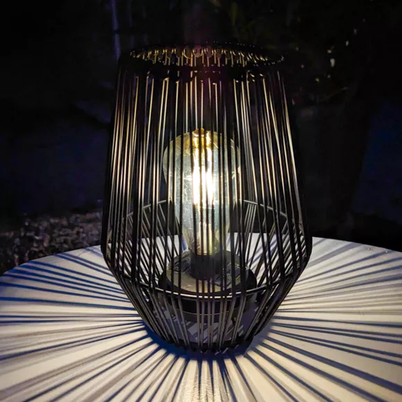 Eminza Lampe De Table Solaire LED (H23 Cm) Calabre Noir