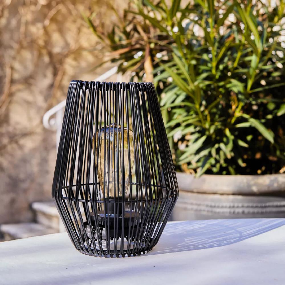 eminza Lampe de table solaire LED (H23 cm) Calabre Noir