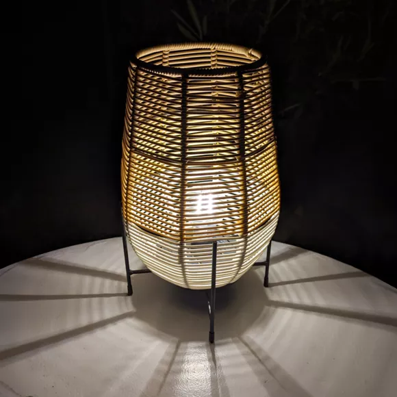 Eminza Lampe De Table Solaire LED (H31 Cm) Vernazza Blanche