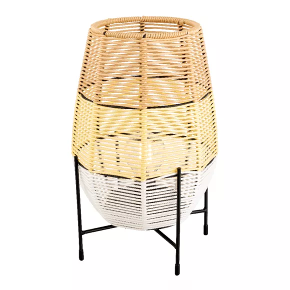 Eminza Lampe De Table Solaire LED (H31 Cm) Vernazza Blanche