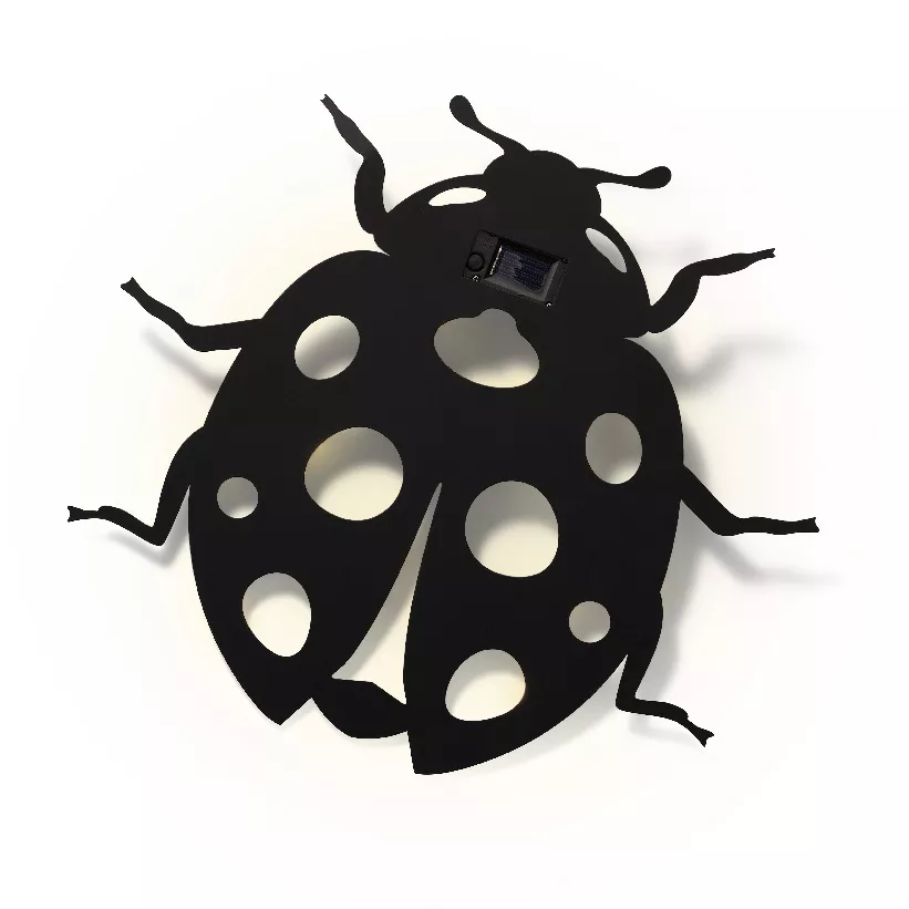 eminza Lampe murale solaire en métal (L37 5 cm) Coccinelle Noir