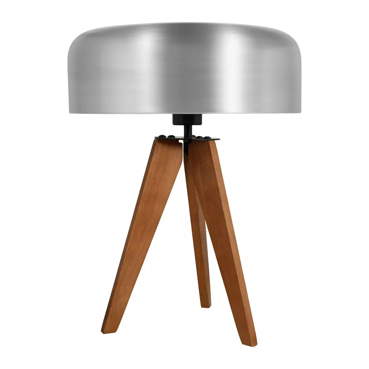 eminza Lampe sur trépied bois et métal (H35 cm) Laps Argent
