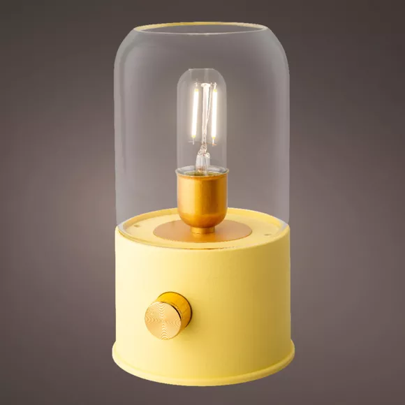 Eminza Lampe Tempête Sans Fil Rechargeable USB (H20 Cm) Jaune
