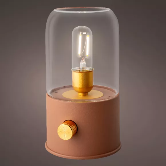 Eminza Lampe Tempête Sans Fil Rechargeable USB (H20 Cm) Terracotta
