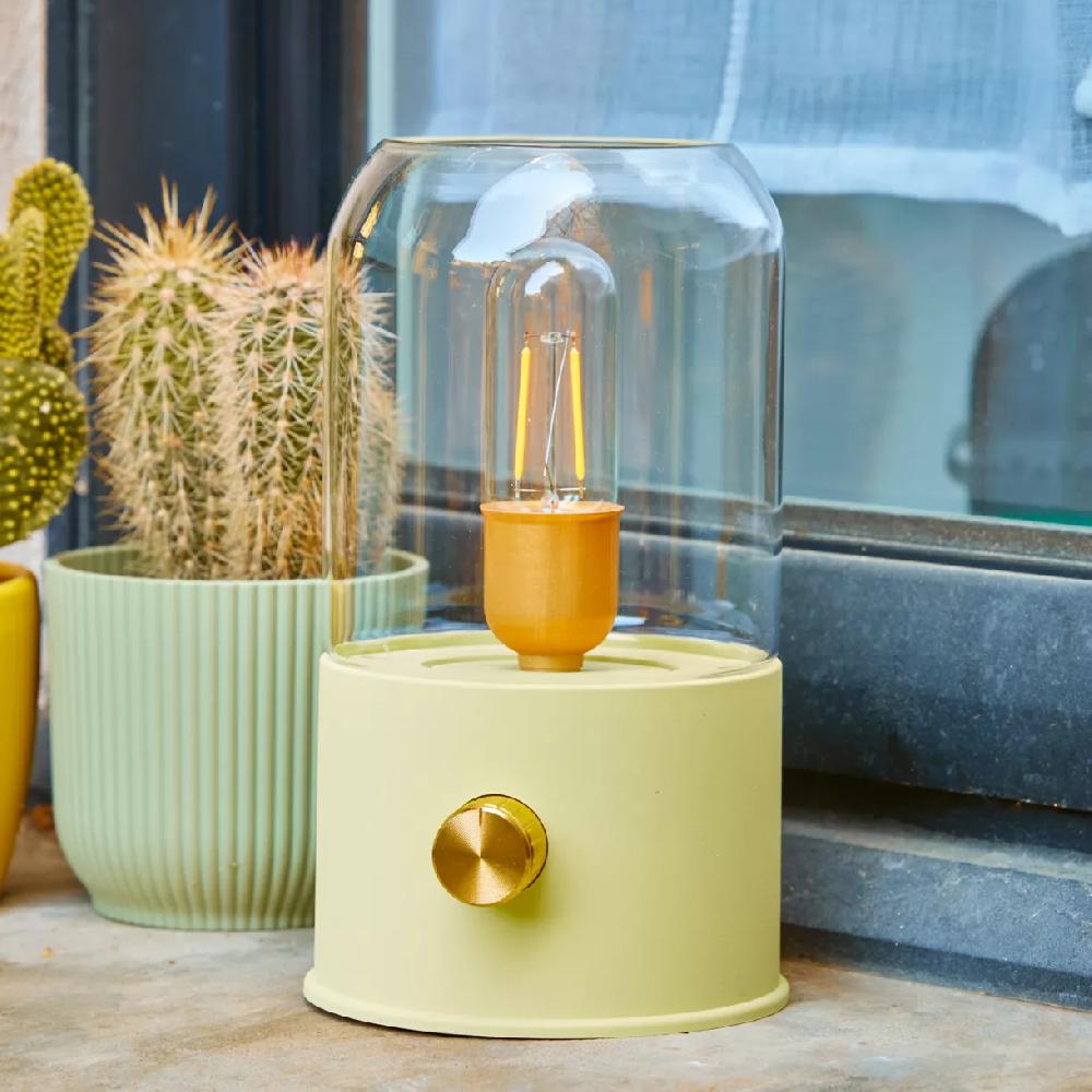 eminza Lampe tempête sans fil rechargeable USB (H20 cm) Vert