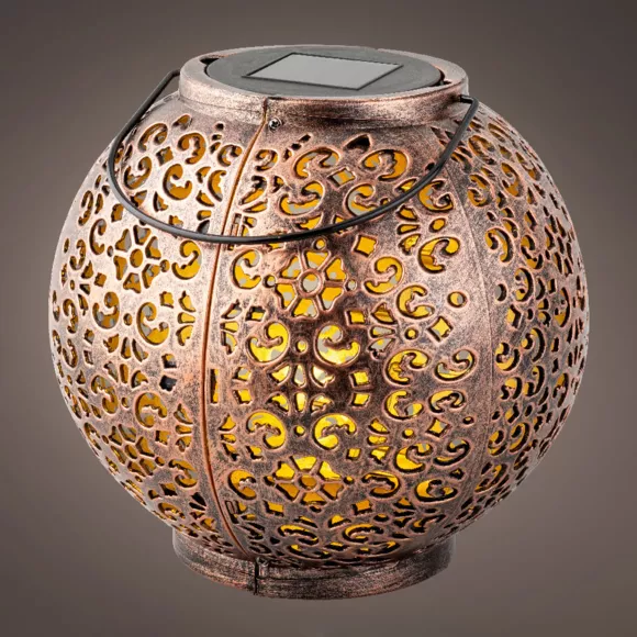 Eminza Lanterne De Jardin Solaire LED (H17 Cm) Palazzo Brun Rustique