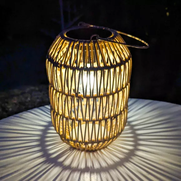 Eminza Lanterne De Jardin Solaire LED (H24 5 Cm)Toscane Naturel