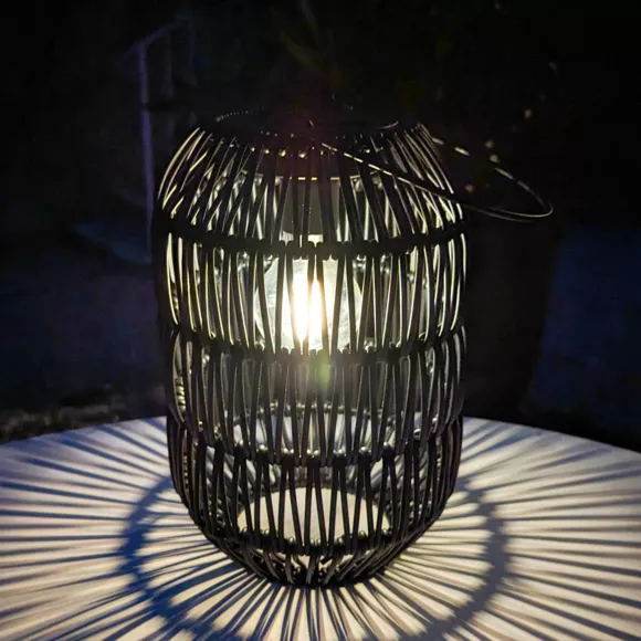 Eminza Lanterne De Jardin Solaire LED (H24 5 Cm) Toscane Noir