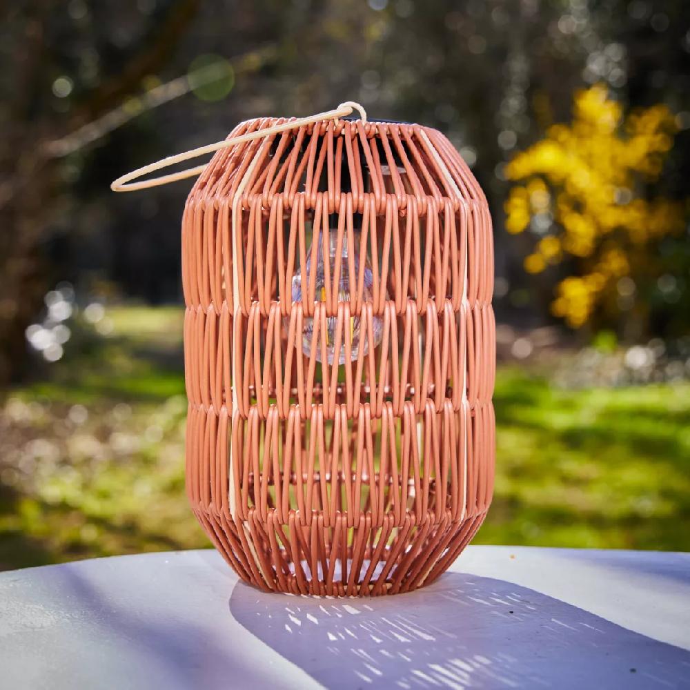 eminza Lanterne de jardin solaire LED (H24 5 cm) Toscane Terracotta