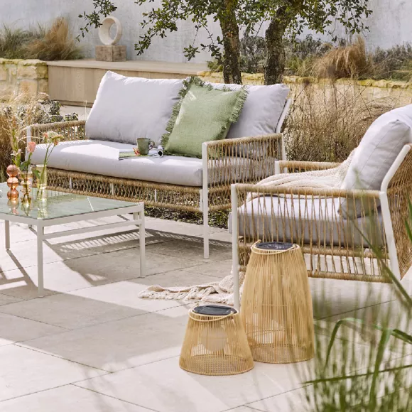 Eminza Lanterne De Jardin Solaire LED (H43 Cm) Jungle Naturel