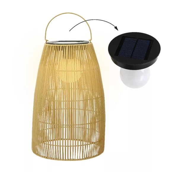 Eminza Lanterne De Jardin Solaire LED (H43 Cm) Jungle Naturel