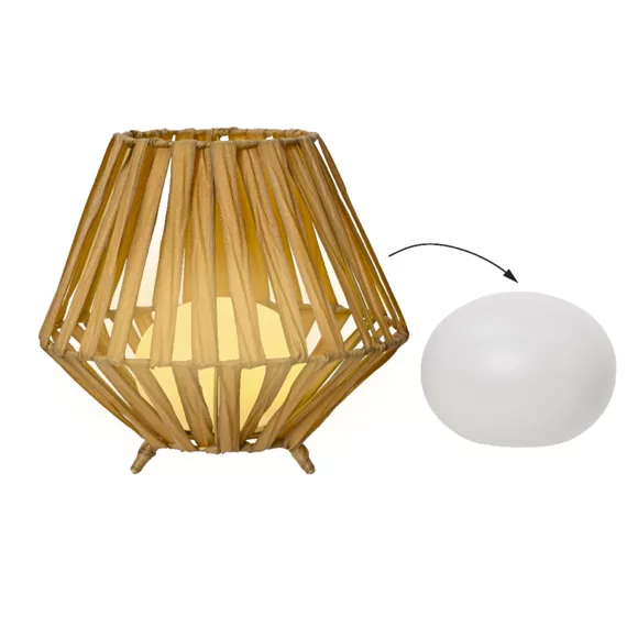 Eminza Lanterne De Table Solaire LED (H22 5 Cm) Augusta Marron Clair