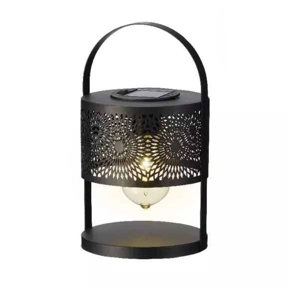 Eminza Lanterne Solaire De Table (H22 5 Cm) à LED Noir