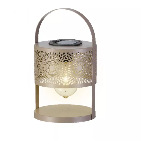 Eminza Lanterne Solaire De Table (H22 5 Cm) à LED Taupe