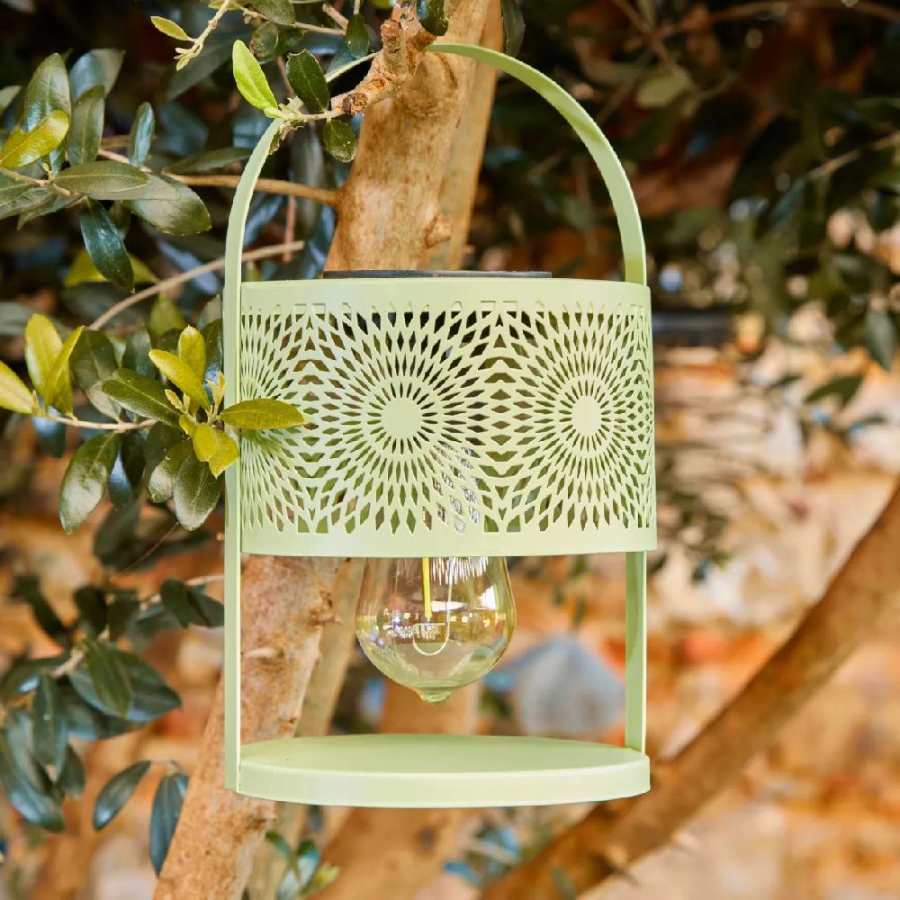 eminza Lanterne solaire de table (H22 5 cm) à LED Vert clair