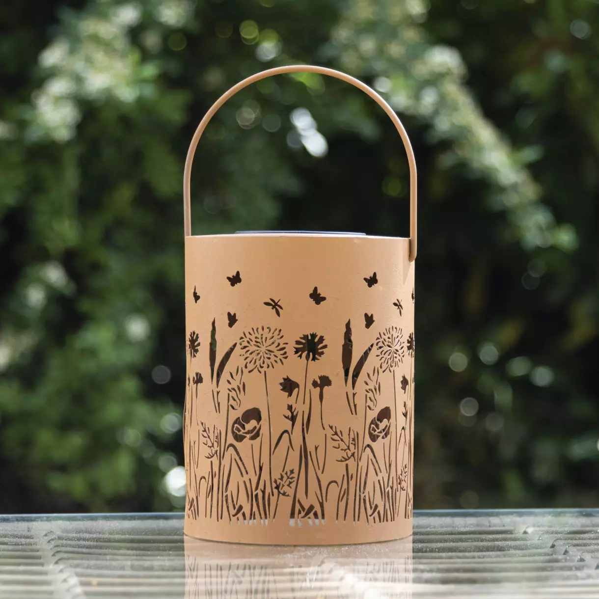 eminza Lanterne solaire métal à LED (H18 cm) Natura Rouille