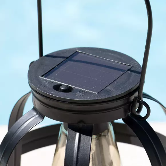 Eminza Lanterne Solaire Métal LED (H18 5 Cm) Julia Noir