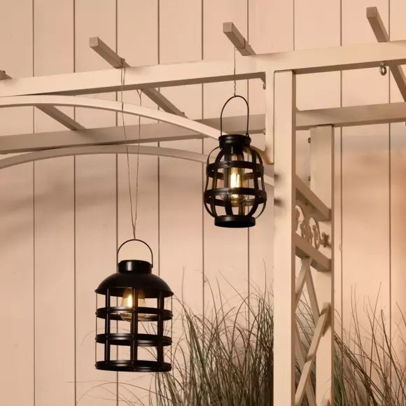 Eminza Lanterne Solaire Métal LED (H18 5 Cm) Julia Noir