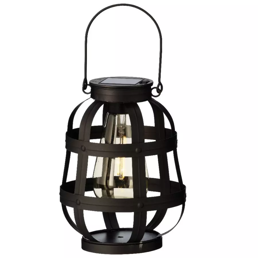 Eminza Lanterne Solaire Métal LED (H18 5 Cm) Julia Noir