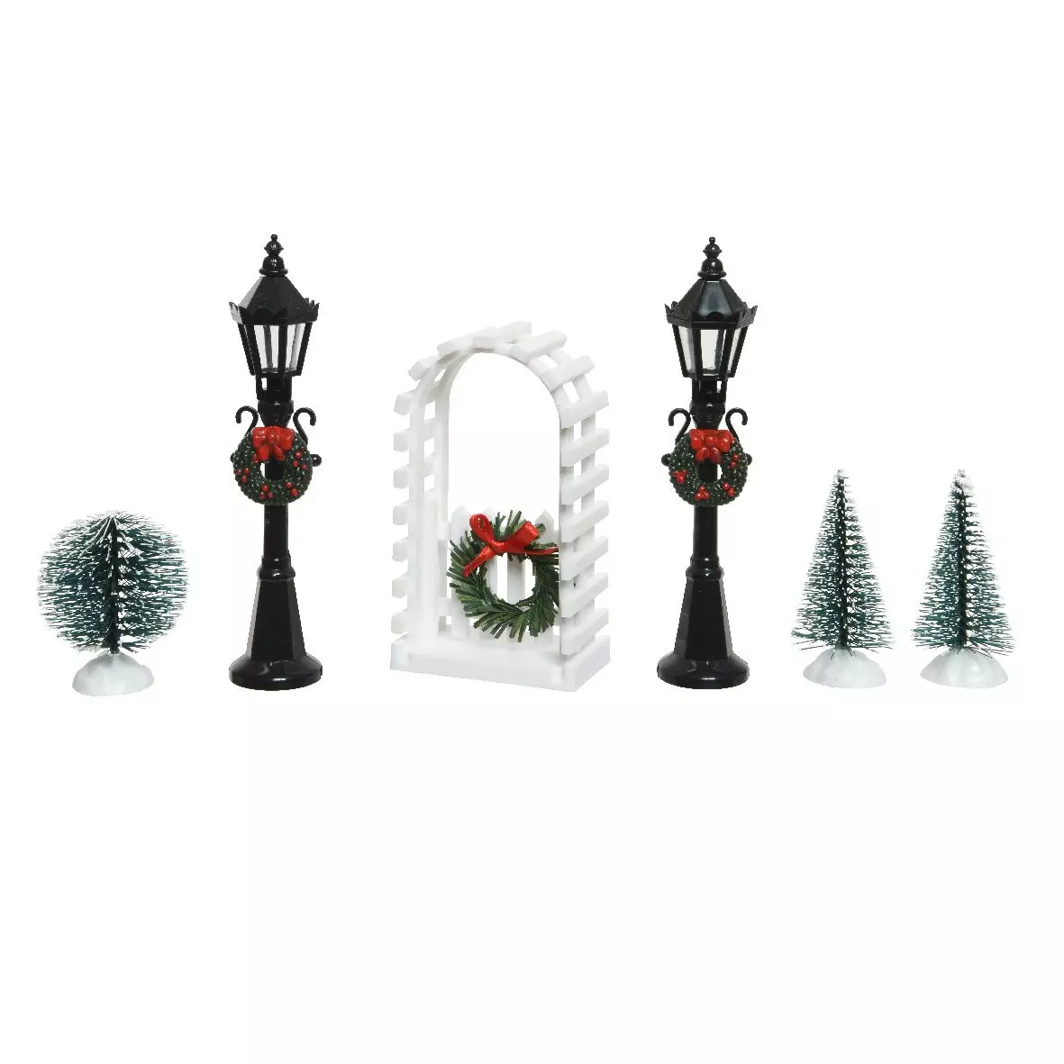 eminza Lot d'accessoires lampadaires et décorations pour aménager un village