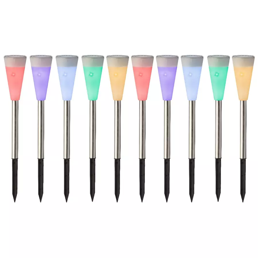 Eminza Lot De 10 Bornes De Jardin Solaires (H26 Cm) Marly Multicolore