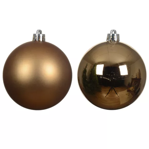 Eminza Lot De 12 Boules De Noël (D60 Mm) Alpine Noix De Pécan