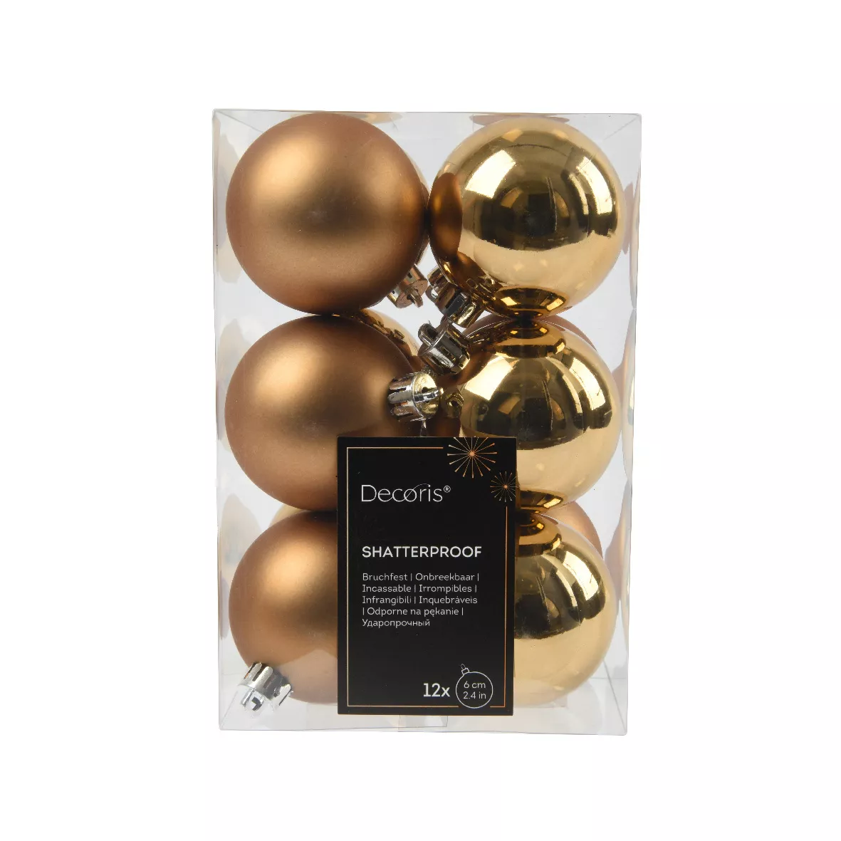 eminza Lot de 12 boules de Noël (D60 mm) Alpine Noix de pécan