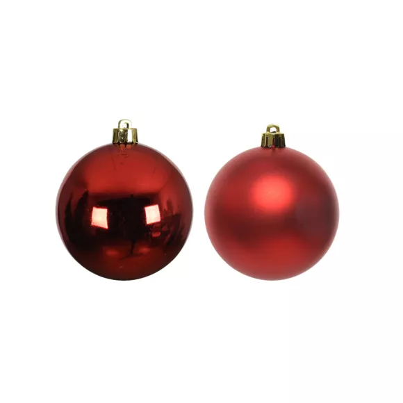 Eminza Lot De 12 Boules De Noël (D60 Mm) Alpine Rouge