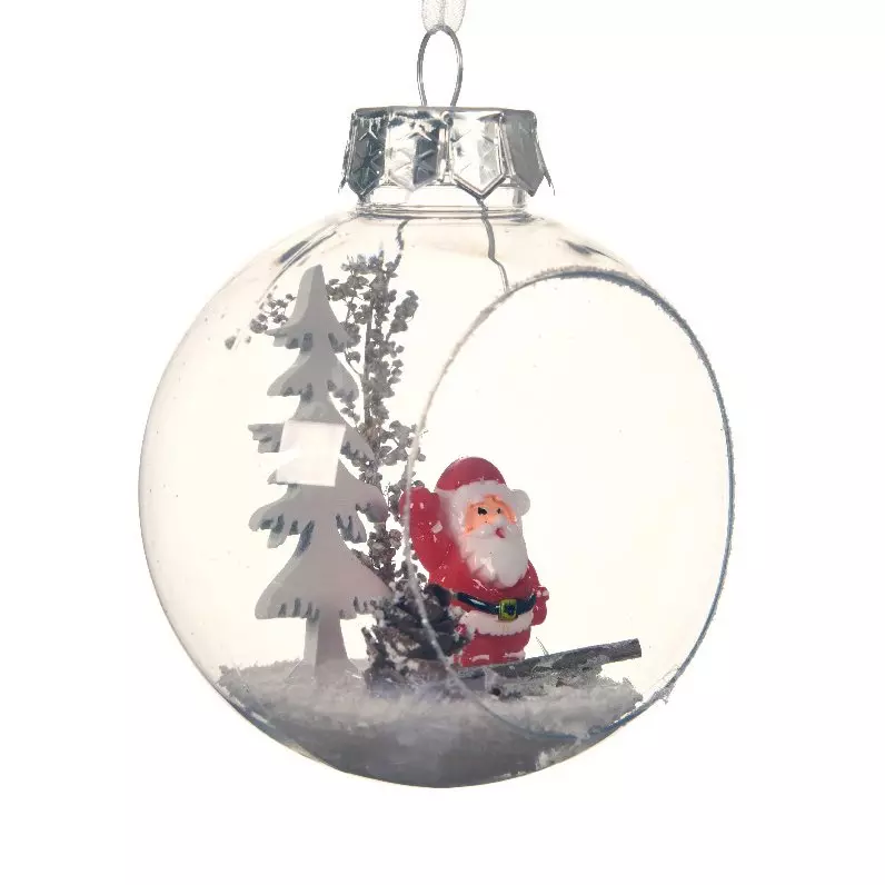 eminza Lot de 12 boules de Noël (D80 mm) Santo Transparent