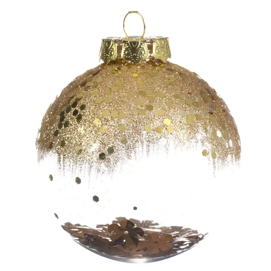 eminza Lot de 12 boules de Noël transparentes (D80 mm) Zéli