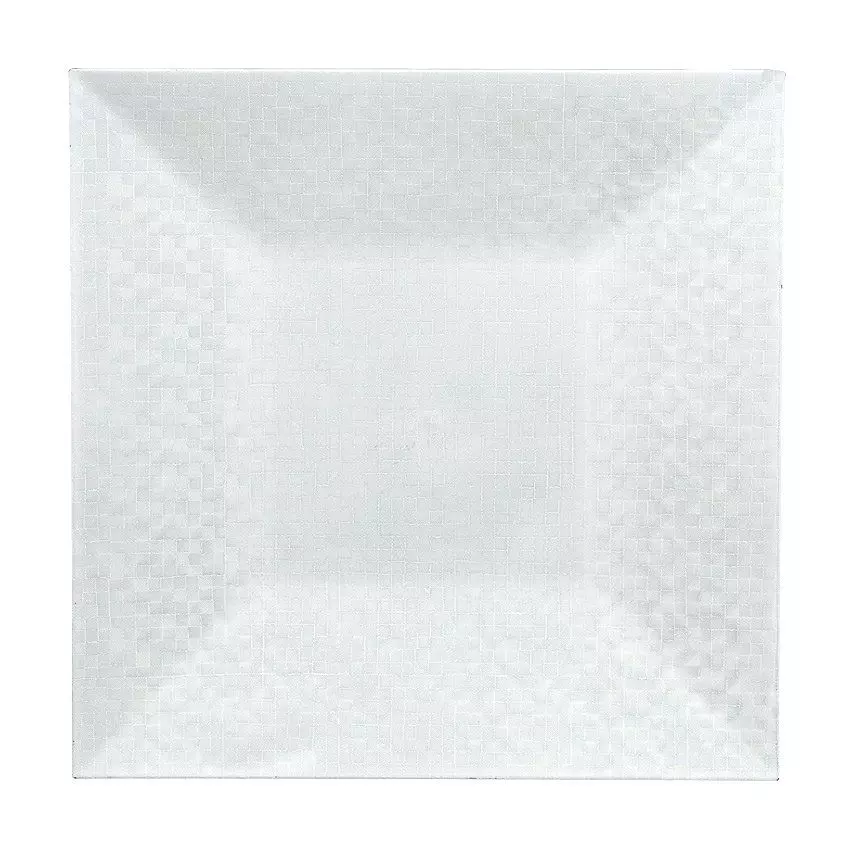 eminza Lot de 12 dessous d'assiette pixelisée Blanc