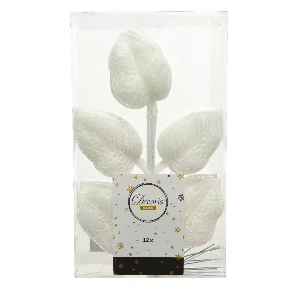 eminza Lot de 12 feuilles à suspendre (H36 cm) Alpine Blanc