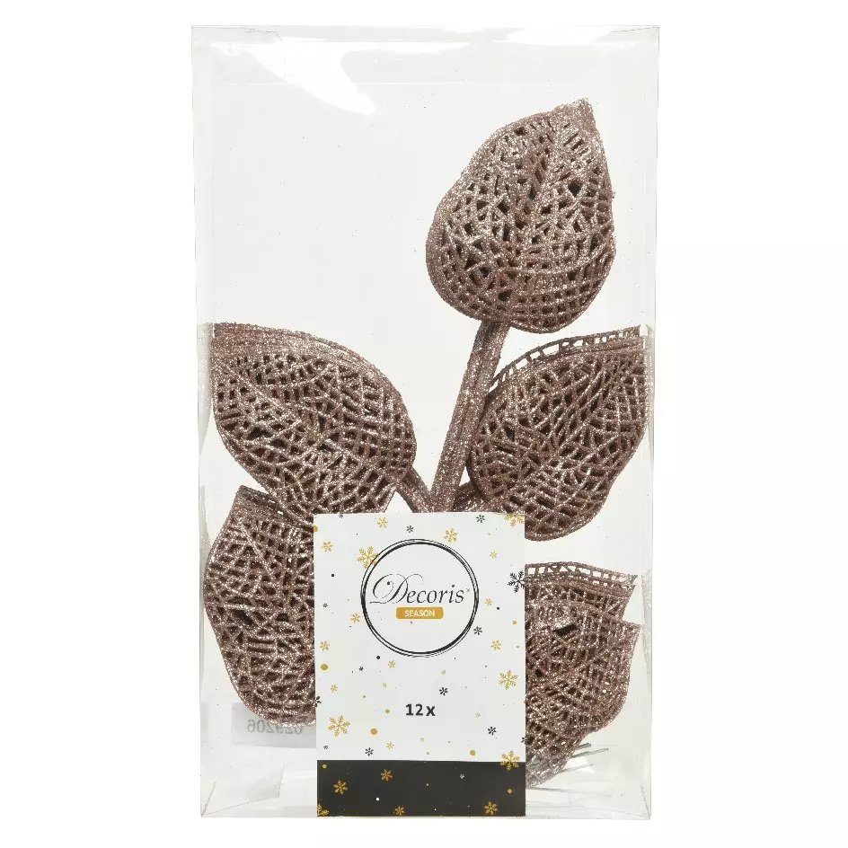 eminza Lot de 12 feuilles à suspendre (H36 cm) Alpine Rose poudré