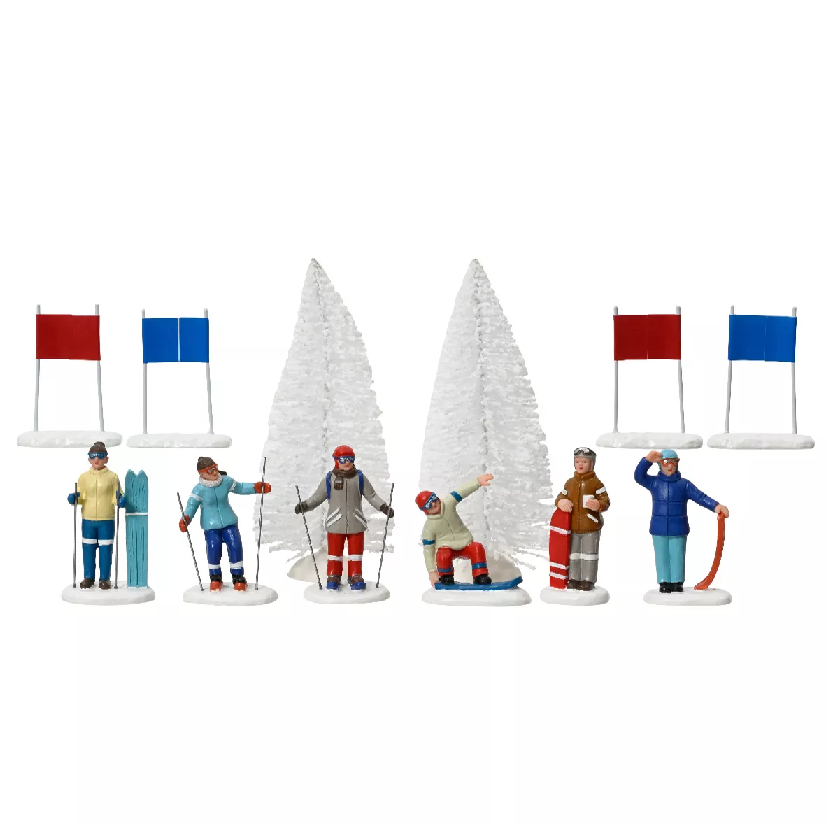 Eminza Lot De 12 Skieurs Et Accessoires Sport D'hiver