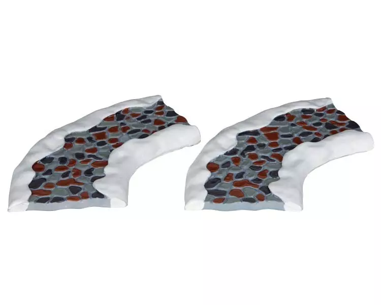 eminza Lot de 2 accessoires Lemax (32 x 6 cm) Rue pavée incurvée