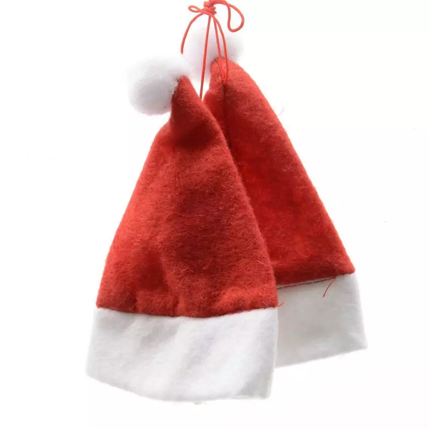 eminza Lot de 2 bonnets à suspendre (H14 cm) Mini bonnets Rouge