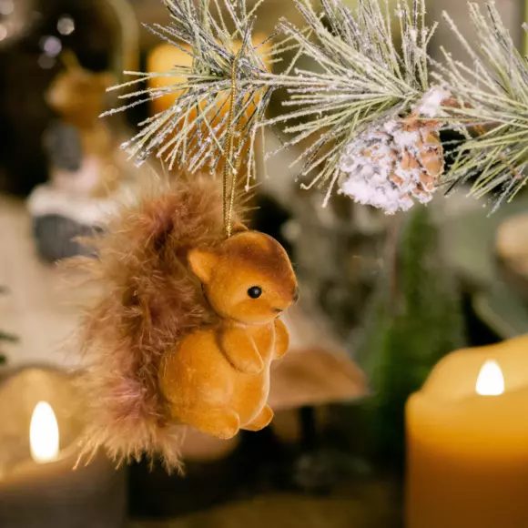 Eminza Lot De 2 écureuils à  Suspendre (H6 Cm) Sciurius Marron