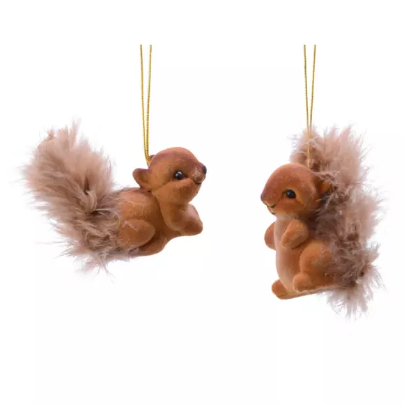 Eminza Lot De 2 écureuils à  Suspendre (H6 Cm) Sciurius Marron