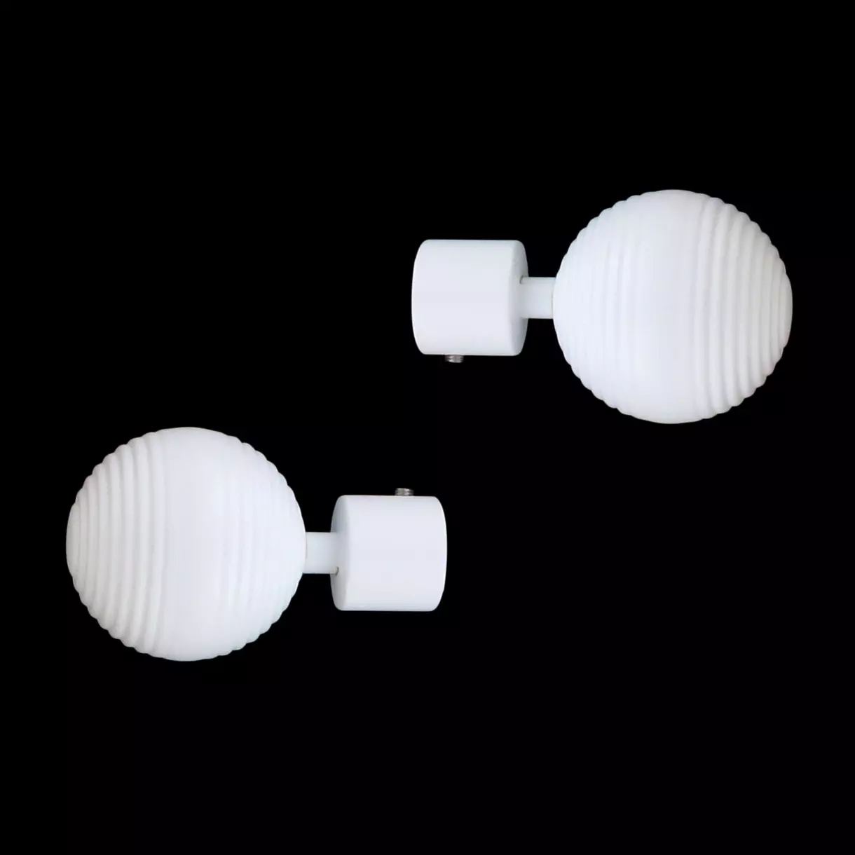 eminza Lot de 2 embouts tringle (D20 mm) Jim Globe Blanc