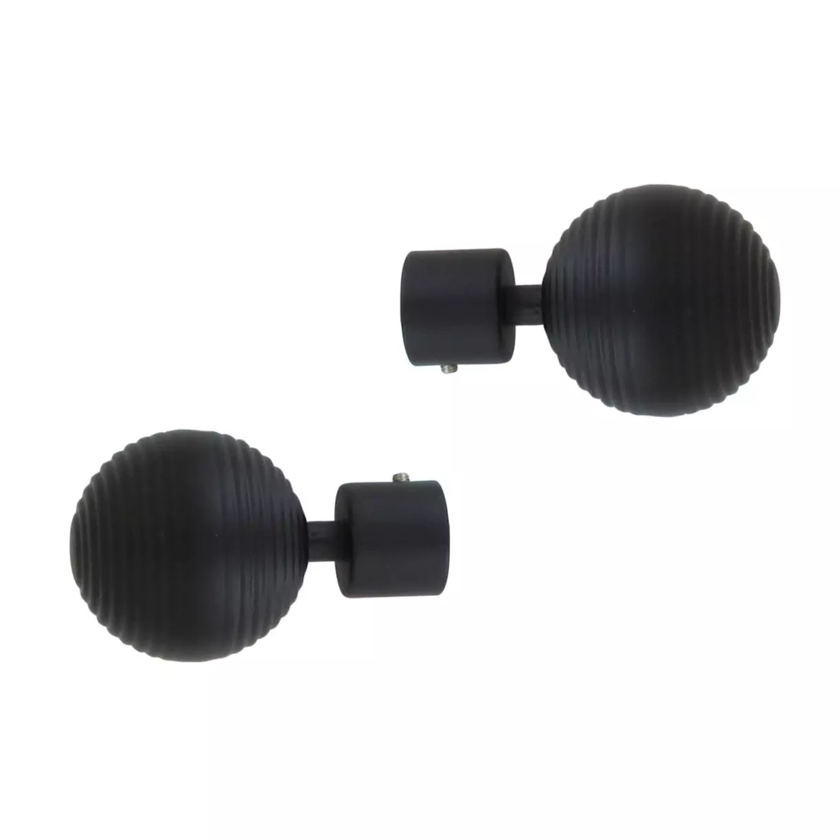 eminza Lot de 2 embouts tringle (D20 mm) Jim Globe Noir