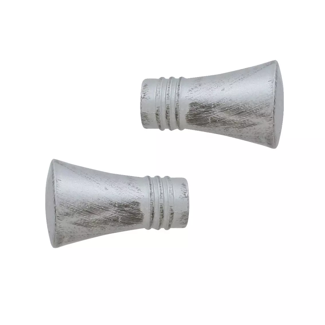 eminza Lot de 2 embouts tringle (D20 mm) Jim Lotus Argent et Noir
