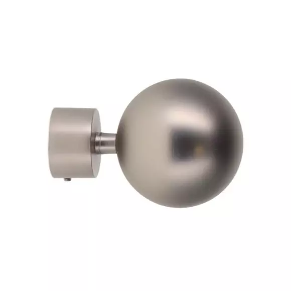 Eminza Lot De 2 Embouts Tringle (D28 Mm) Lino Gaia Argent Mat