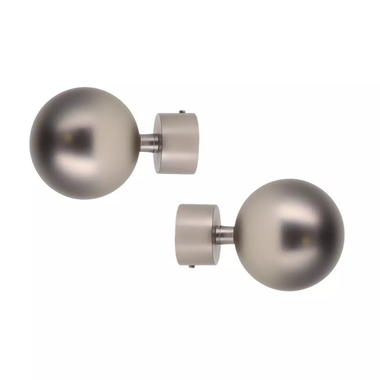 eminza Lot de 2 embouts tringle (D28 mm) Lino Gaia Argent mat