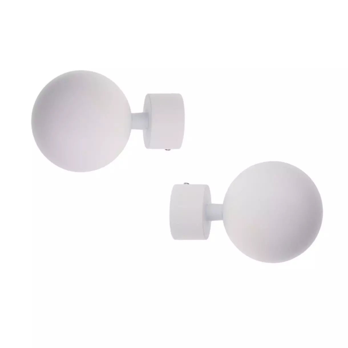 eminza Lot de 2 embouts tringle (D28 mm) Lino Gaia Blanc mat