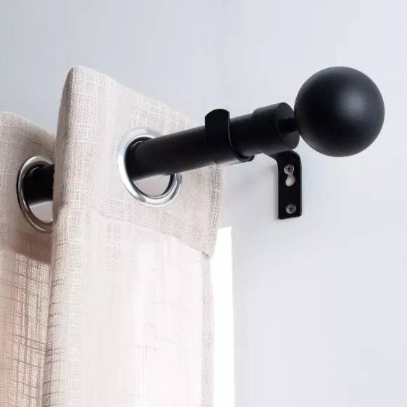 Eminza Lot De 2 Embouts Tringle (D28 Mm) Lino Gaia Noir Mat