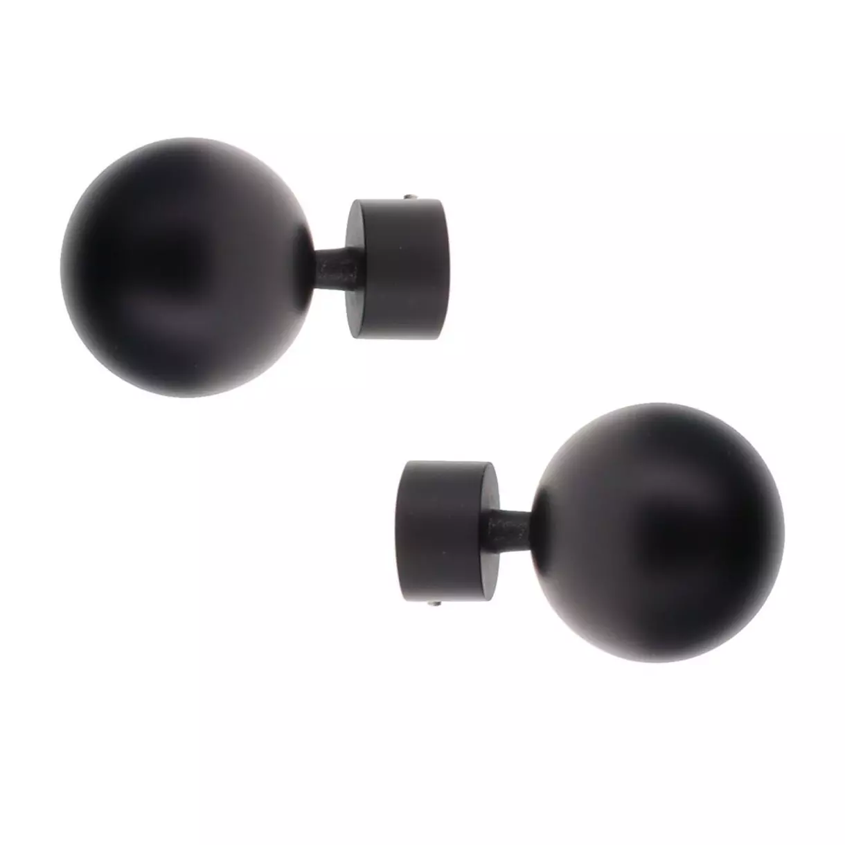 eminza Lot de 2 embouts tringle (D28 mm) Lino Gaia Noir mat