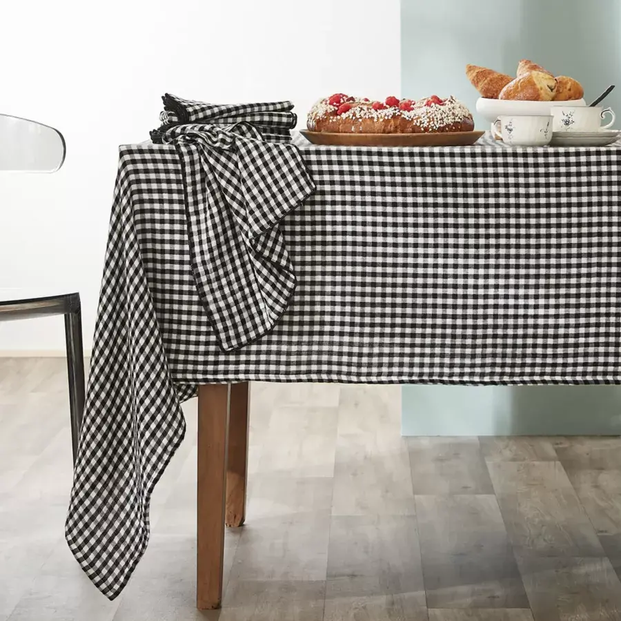 Eminza Lot De 2 Essuie-main Gaze De Coton (50 X 70 Cm) Vickie Noire