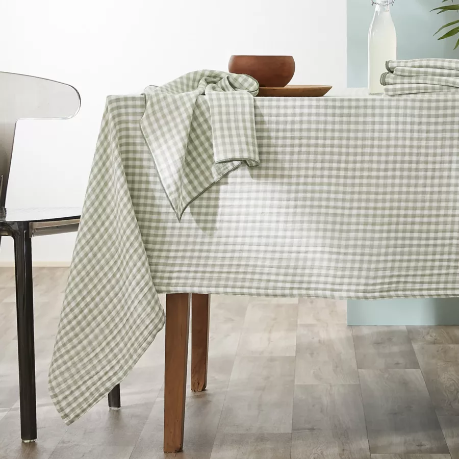 Eminza Lot De 2 Essuie-main Gaze De Coton (50 X 70 Cm) Vickie Vert Eucalyptus