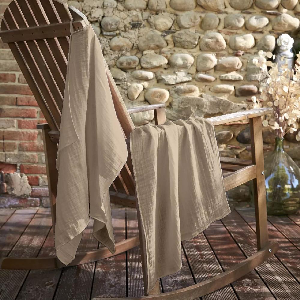 eminza Lot de 2 essuie-mains gaze de coton (50 x 70 cm) Gaïa Ficelle