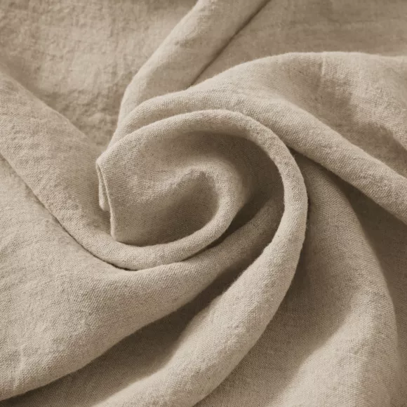 Eminza Lot De 2 Essuie-mains Lin Lavé (50 X 70 Cm) Louise Beige